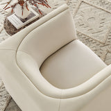 Drift Curved Back Performance Velvet Armchair in Alabaster