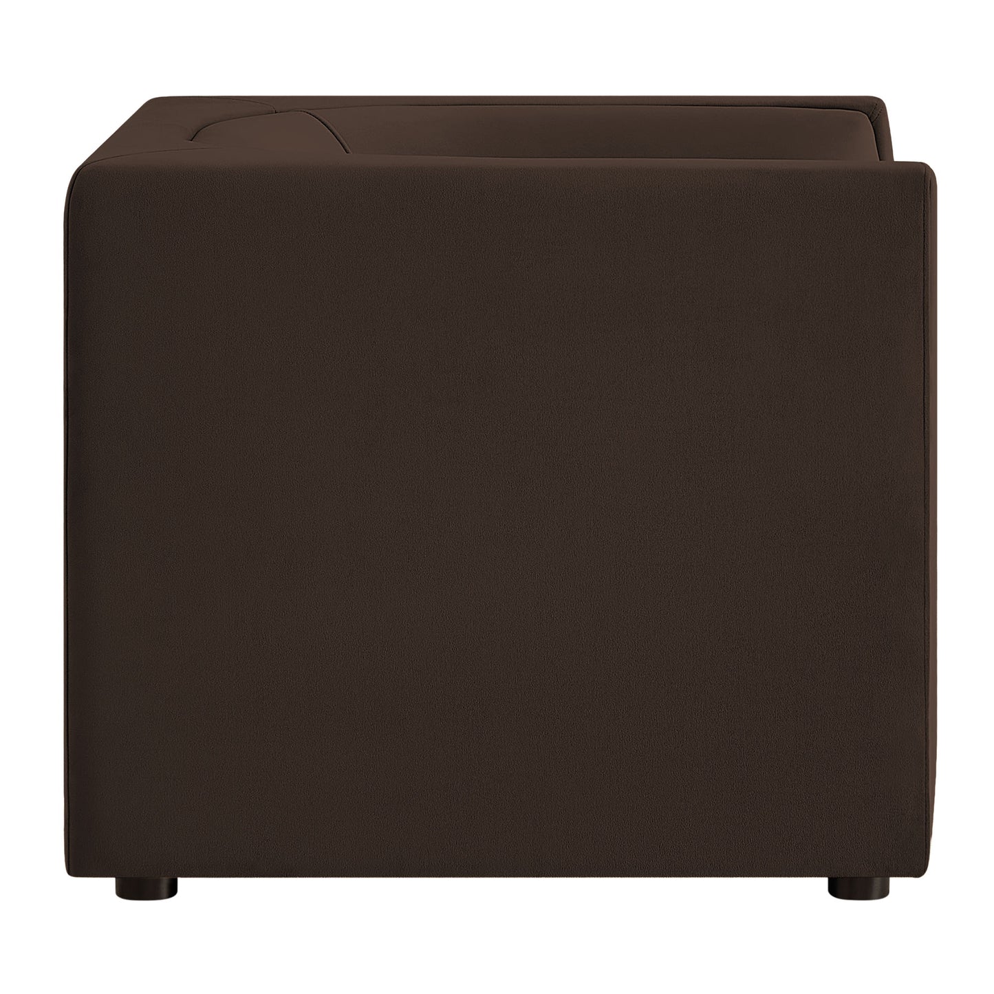 Drift Curved Back Performance Velvet Armchair in Chocolate Brown