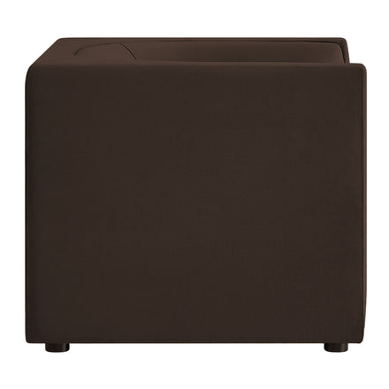 Hilda Curved Back Performance Velvet Armchair in Chocolate Brown