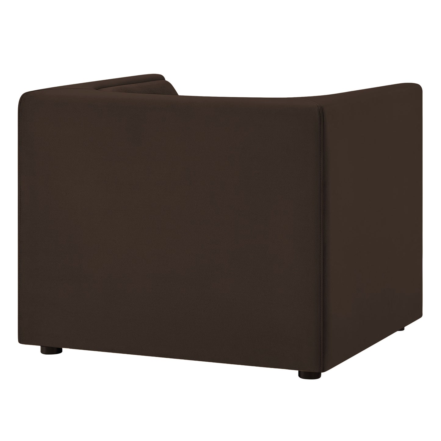 Drift Curved Back Performance Velvet Armchair in Chocolate Brown