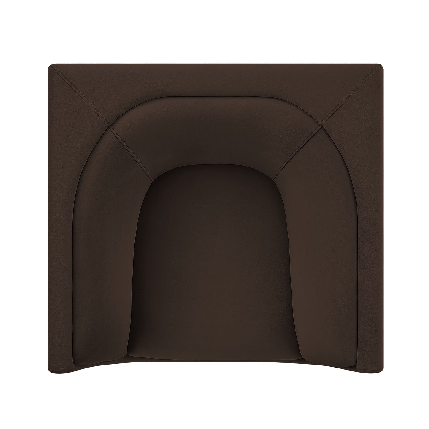 Drift Curved Back Performance Velvet Armchair in Chocolate Brown