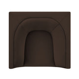Drift Curved Back Performance Velvet Armchair in Chocolate Brown