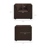 Drift Curved Back Performance Velvet Armchair in Chocolate Brown