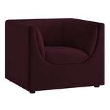 Drift Curved Back Performance Velvet Armchair in Mulberry