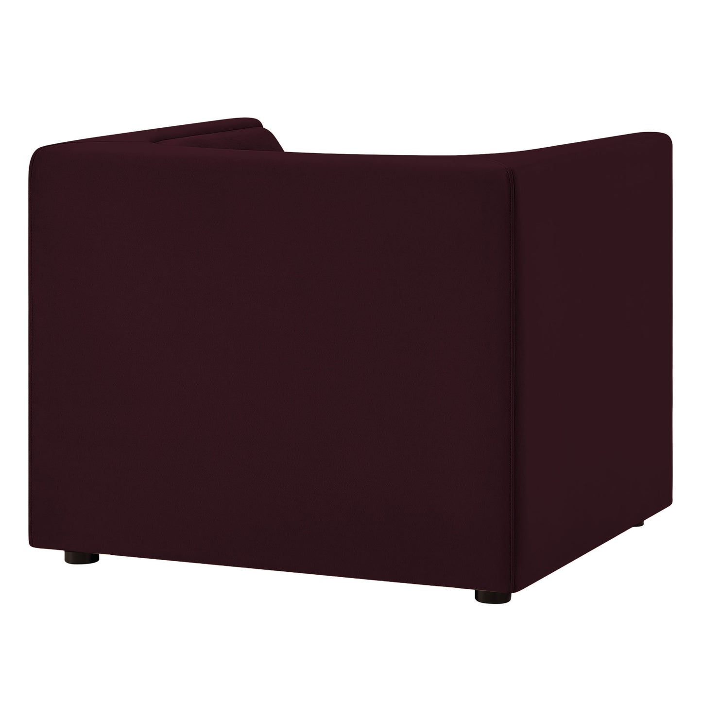 Drift Curved Back Performance Velvet Armchair in Mulberry
