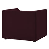 Drift Curved Back Performance Velvet Armchair in Mulberry