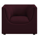 Drift Curved Back Performance Velvet Armchair in Mulberry