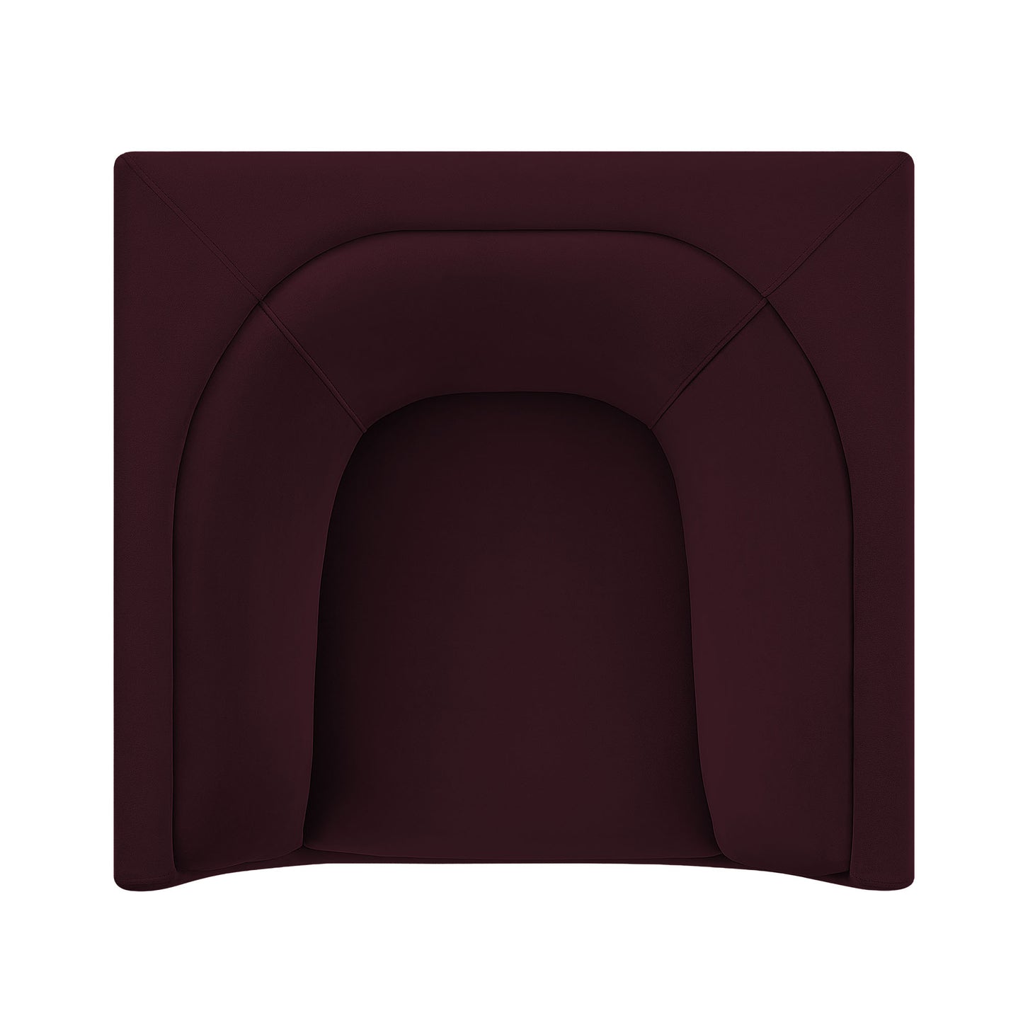 Drift Curved Back Performance Velvet Armchair in Mulberry