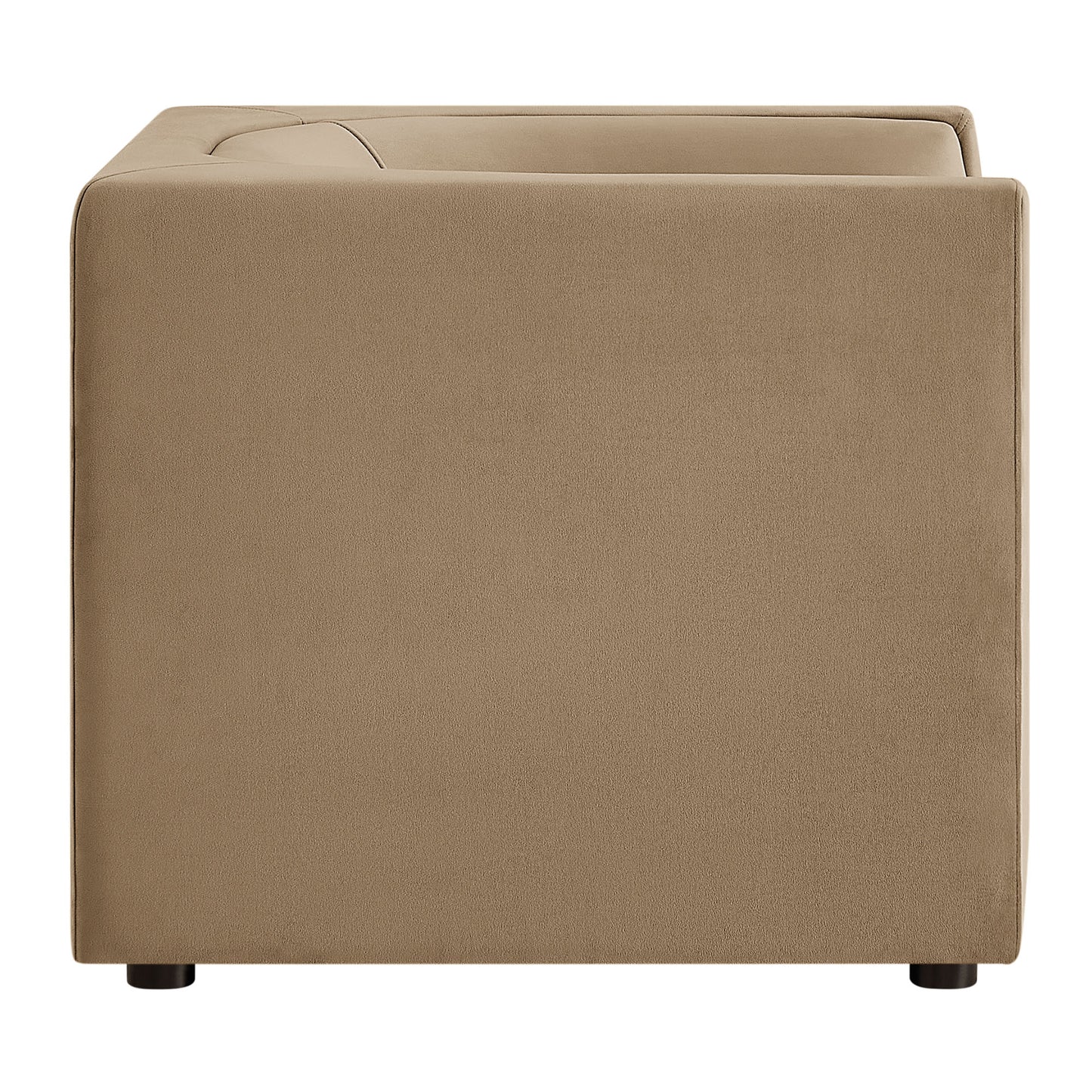 Drift Curved Back Performance Velvet Armchair in Taupe