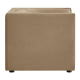 Drift Curved Back Performance Velvet Armchair in Taupe