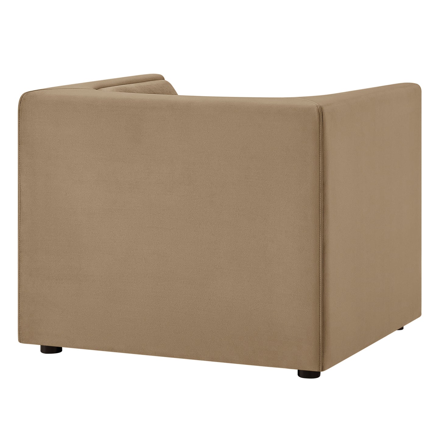 Drift Curved Back Performance Velvet Armchair in Taupe