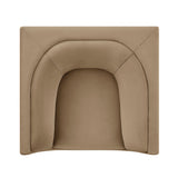 Drift Curved Back Performance Velvet Armchair in Taupe