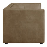 Drift 86" Curved Back Vegan Leather Sofa in Mushroom