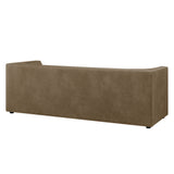 Drift 86" Curved Back Vegan Leather Sofa in Mushroom