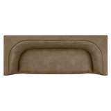 Drift 86" Curved Back Vegan Leather Sofa in Mushroom