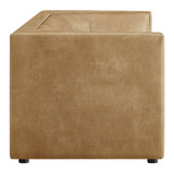 Drift 86" Curved Back Vegan Leather Sofa in Toast