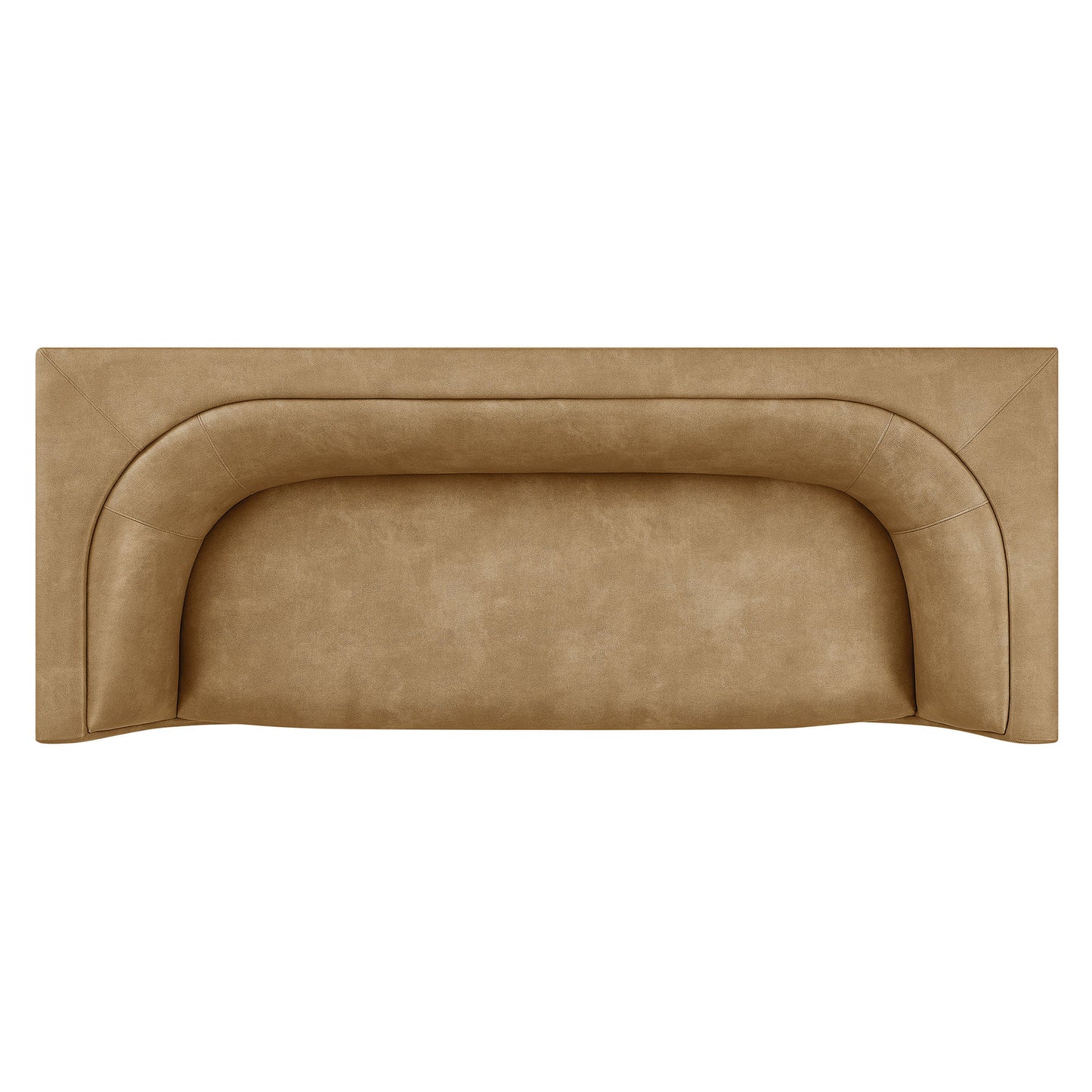 Drift 86" Curved Back Vegan Leather Sofa in Toast