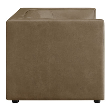 Hilda 67" Curved Back Vegan Leather Loveseat in Mushroom