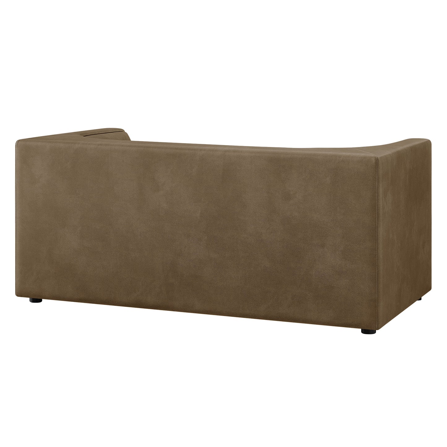 Drift 67" Curved Back Vegan Leather Loveseat in Mushroom