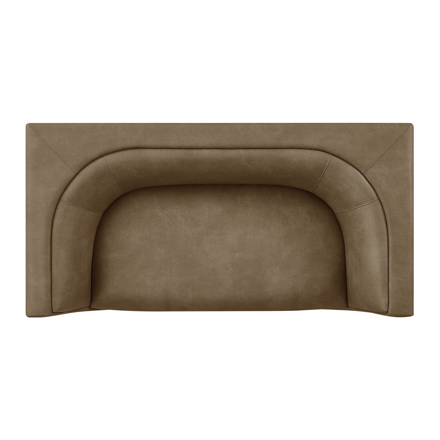 Drift 67" Curved Back Vegan Leather Loveseat in Mushroom