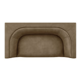Drift 67" Curved Back Vegan Leather Loveseat in Mushroom