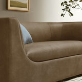 Drift 67" Curved Back Vegan Leather Loveseat in Mushroom