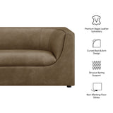 Drift 67" Curved Back Vegan Leather Loveseat in Mushroom
