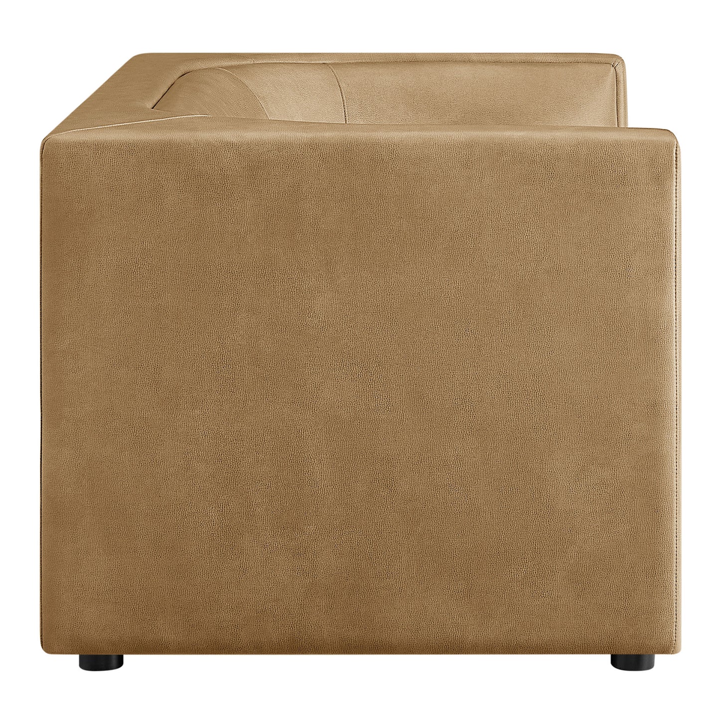 Drift 67" Curved Back Vegan Leather Loveseat in Toast