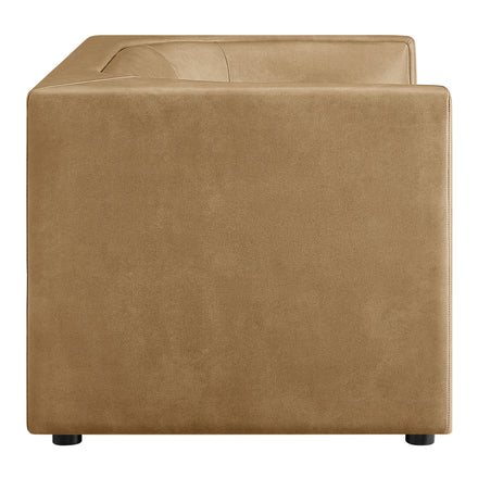 Hilda 67" Curved Back Vegan Leather Loveseat in Toast