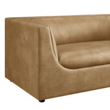 Drift 67" Curved Back Vegan Leather Loveseat in Toast