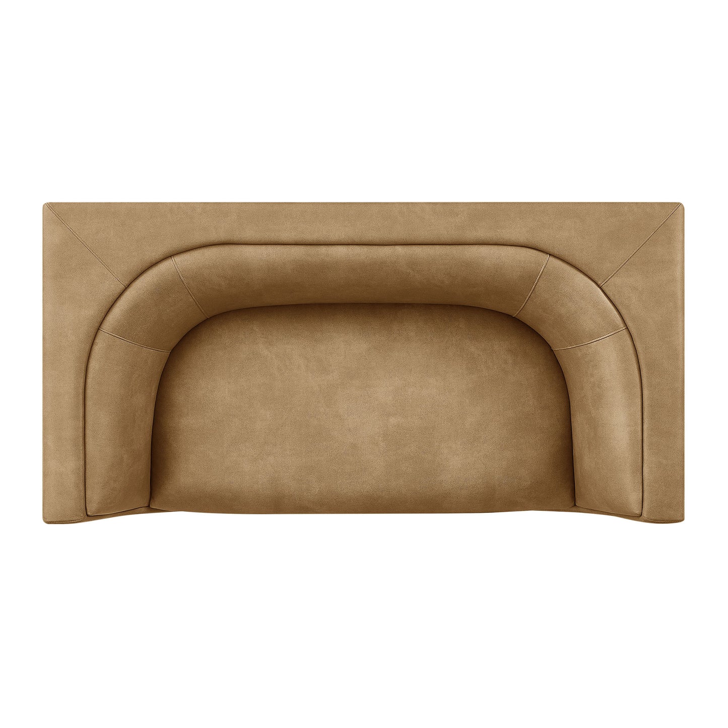 Drift 67" Curved Back Vegan Leather Loveseat in Toast