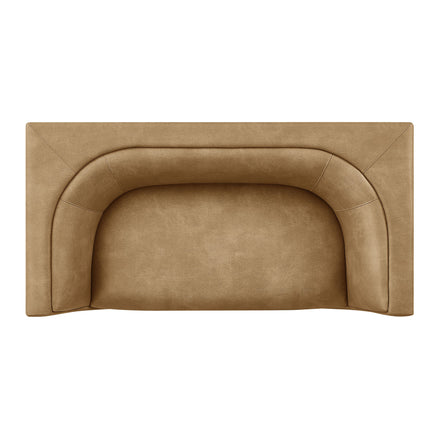 Hilda 67" Curved Back Vegan Leather Loveseat in Toast