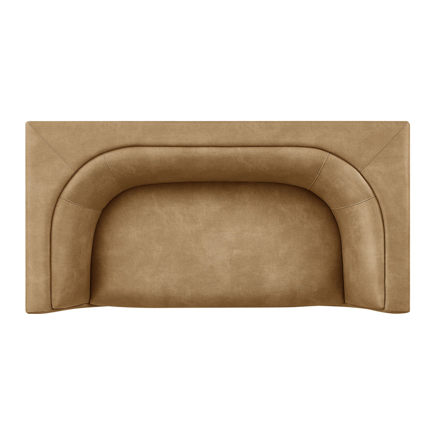 Drift 67" Curved Back Vegan Leather Loveseat in Toast