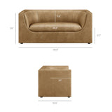 Drift 67" Curved Back Vegan Leather Loveseat in Toast