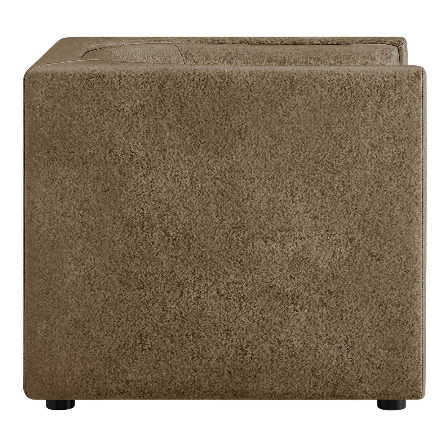 Drift Curved Back Vegan Leather Armchair in Mushroom