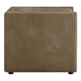 Drift Curved Back Vegan Leather Armchair in Mushroom