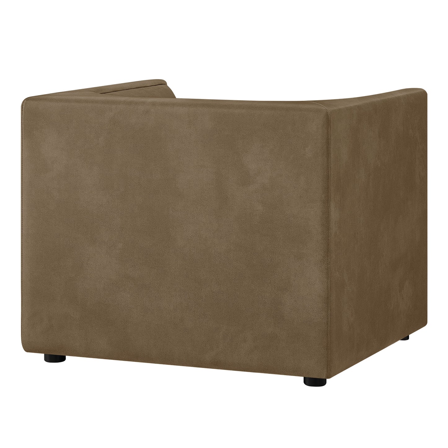 Drift Curved Back Vegan Leather Armchair in Mushroom