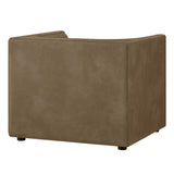 Drift Curved Back Vegan Leather Armchair in Mushroom