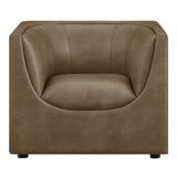 Drift Curved Back Vegan Leather Armchair in Mushroom