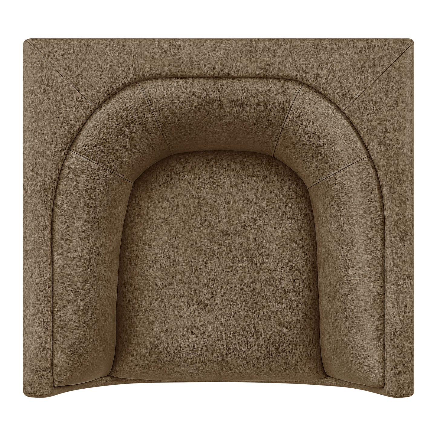Drift Curved Back Vegan Leather Armchair in Mushroom