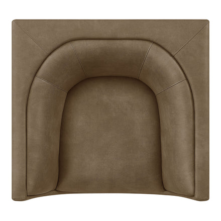Hilda Curved Back Vegan Leather Armchair in Mushroom