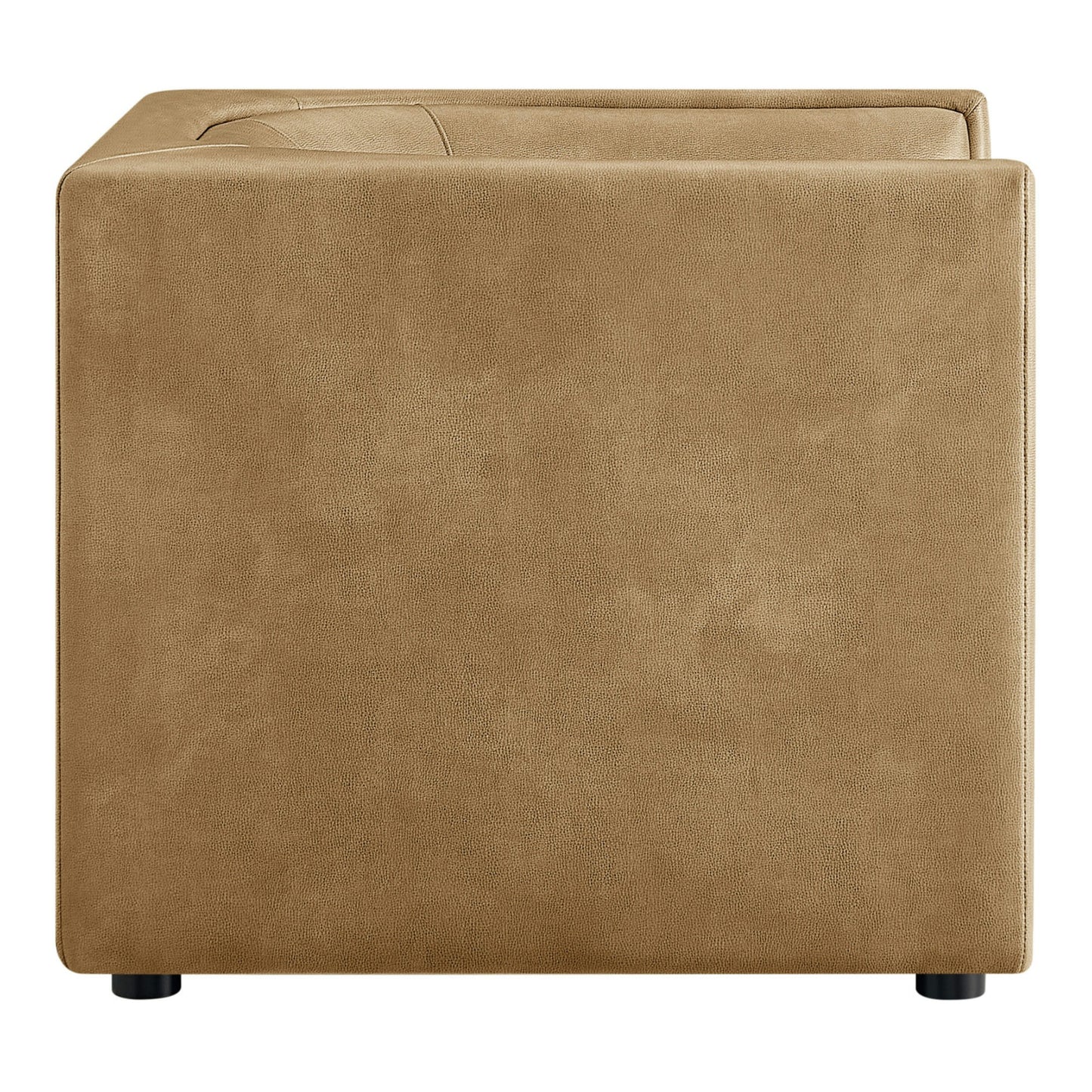 Drift Curved Back Vegan Leather Armchair in Toast