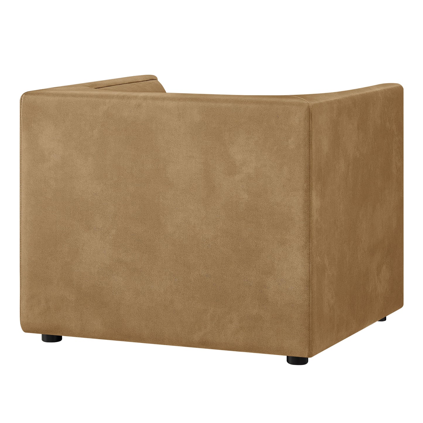 Drift Curved Back Vegan Leather Armchair in Toast