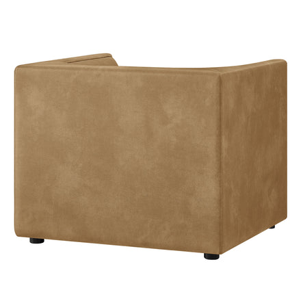 Hilda Curved Back Vegan Leather Armchair in Toast