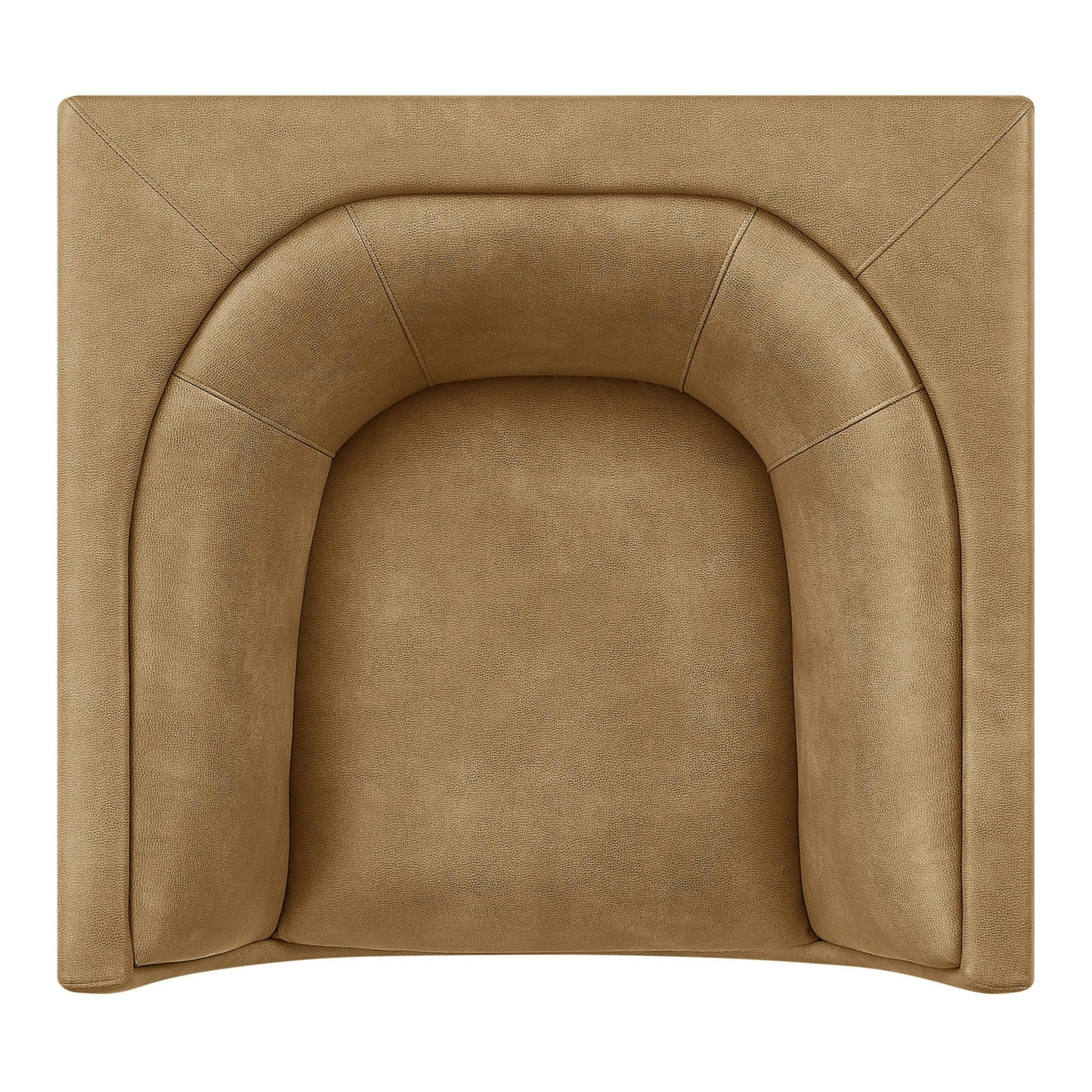 Drift Curved Back Vegan Leather Armchair in Toast