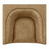 Drift Curved Back Vegan Leather Armchair in Toast