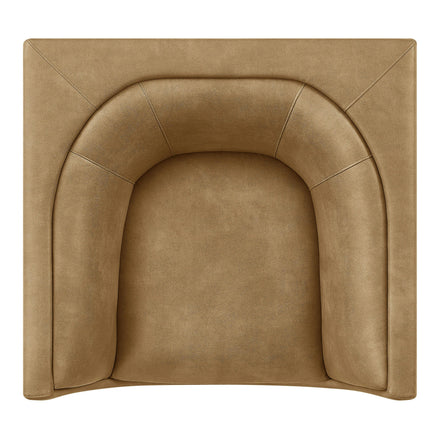 Hilda Curved Back Vegan Leather Armchair in Toast