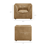 Drift Curved Back Vegan Leather Armchair in Toast
