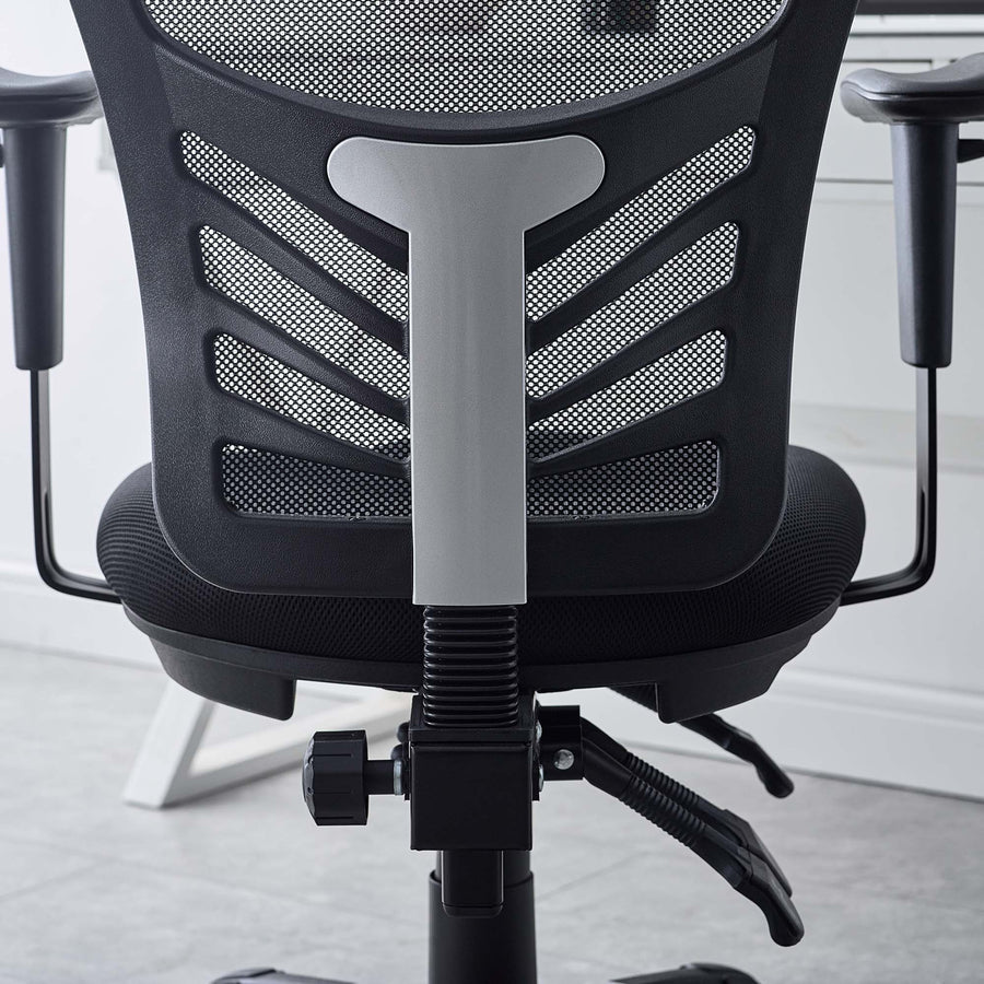 Raffia Mesh Office Chair in Black