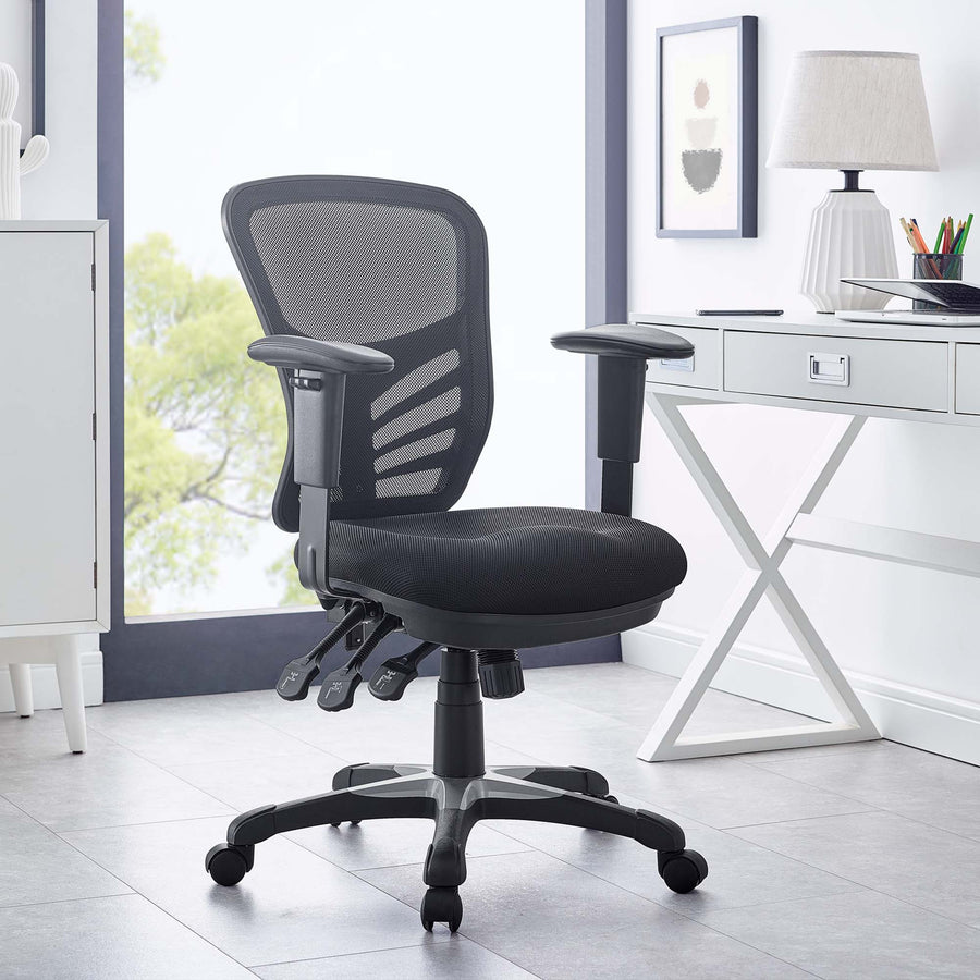 Raffia Mesh Office Chair in Black